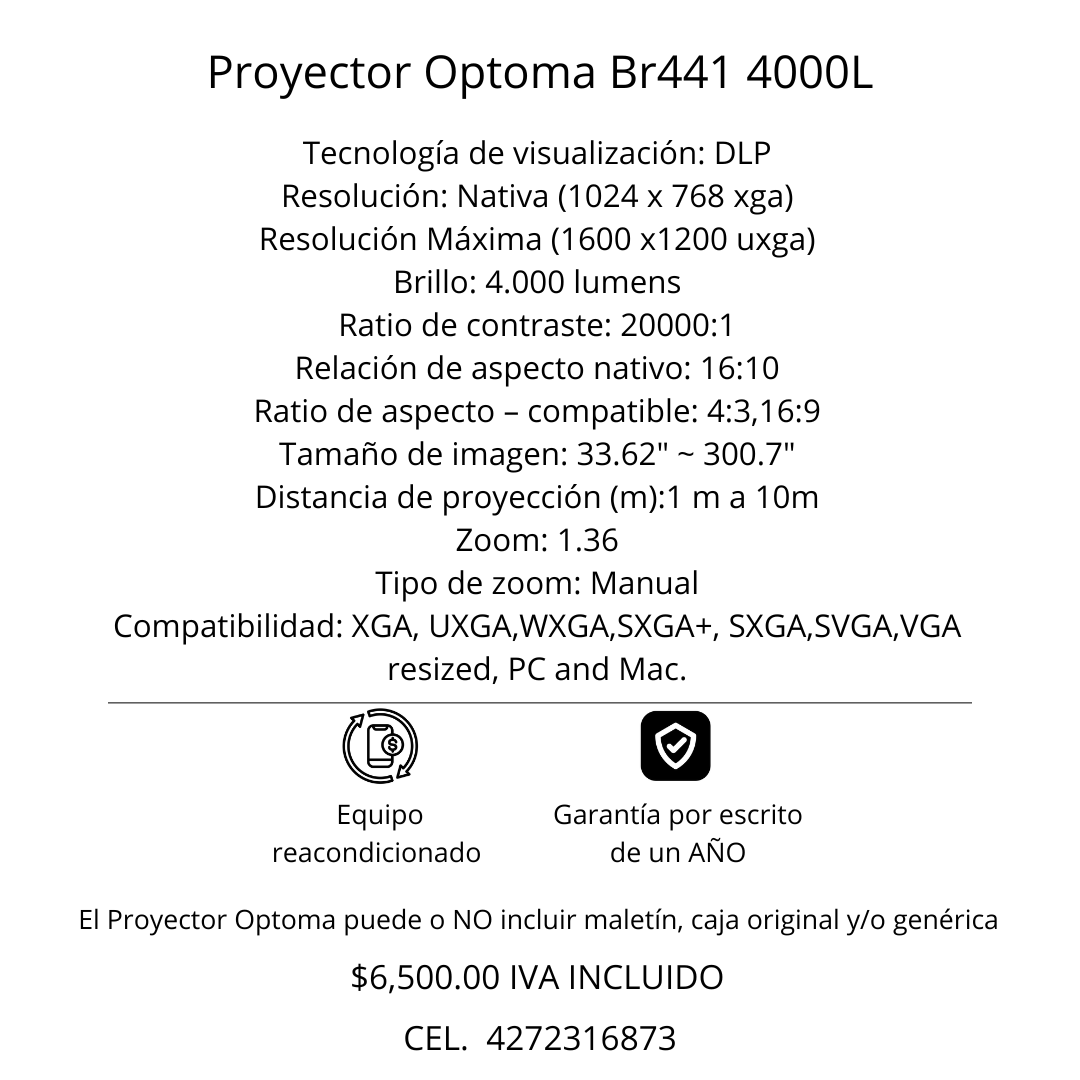 Proyector Optoma Br441 4000L