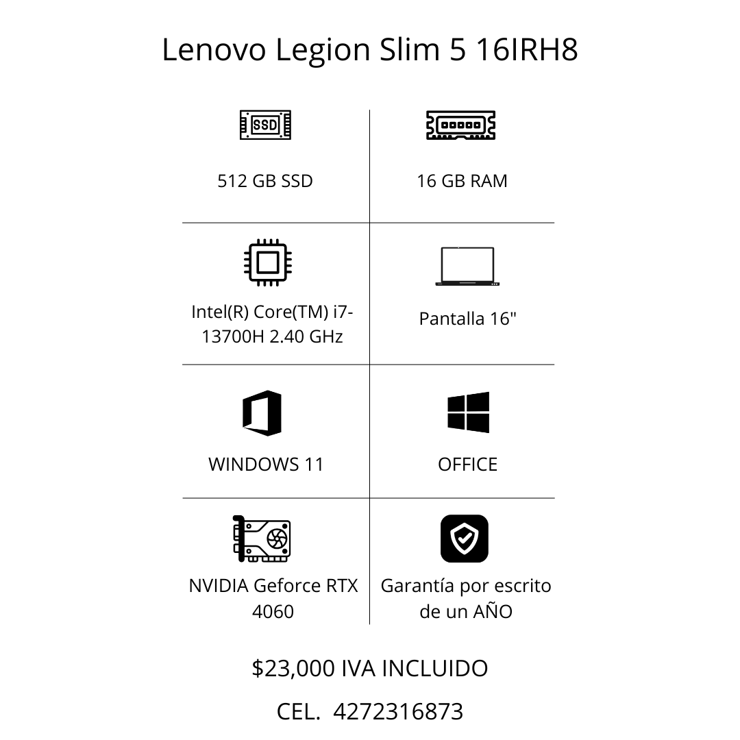 Lenovo Legion Slim 5 16IRH8